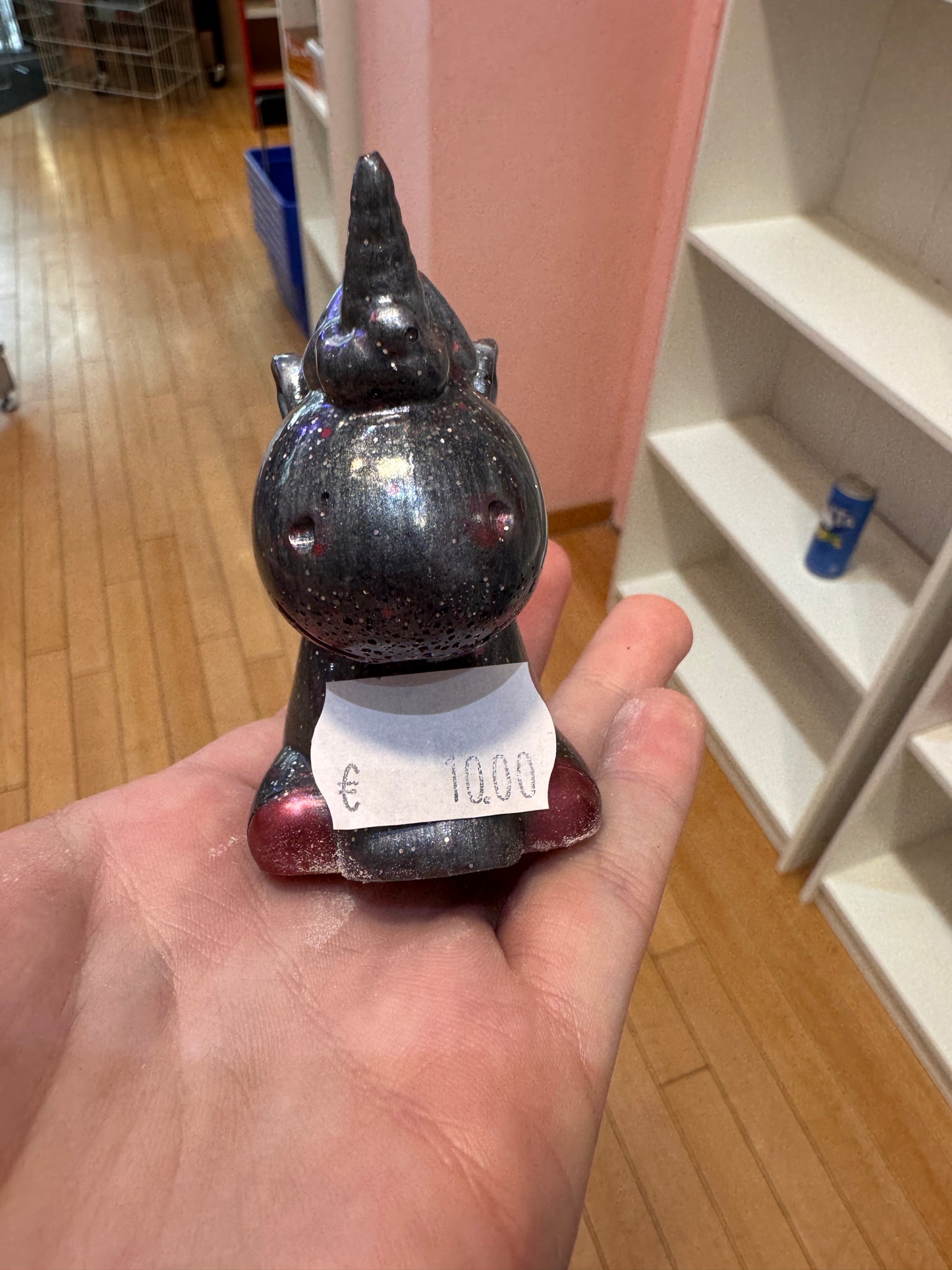 Einhorn schwarz glitzernd aus Epoxidharz