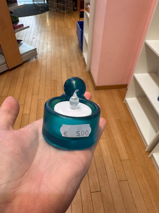 Teelicht türkis Hase aus Epoxidharz